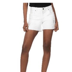 Kut from the Kloth White Distressed Denim Shorts